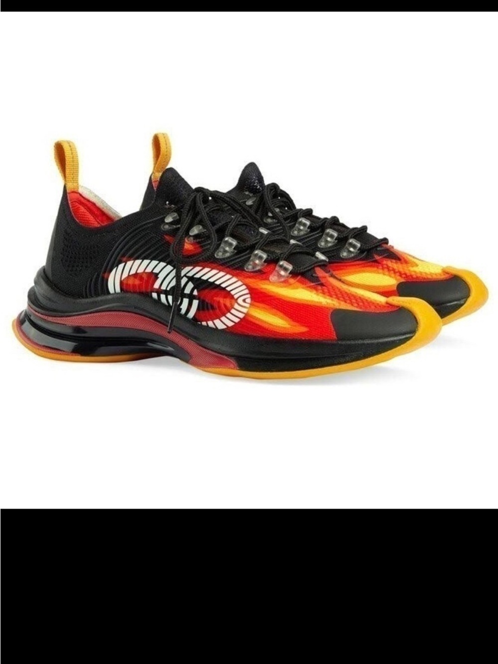 New Size 10 Gucci Run Sneaker Black Flame